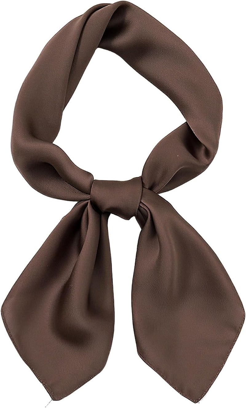 Chung Women's Square Satin Scarf 27.5" Bandanas Solid 50s Retro Neck Scarves Emulation Silk Handbag Hair Ribbons Necktie - Image 1